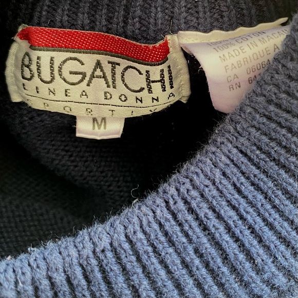 Vintage Bugatchi beach women striped knit mock neck sweater. 💙 - Picture 5 of 6